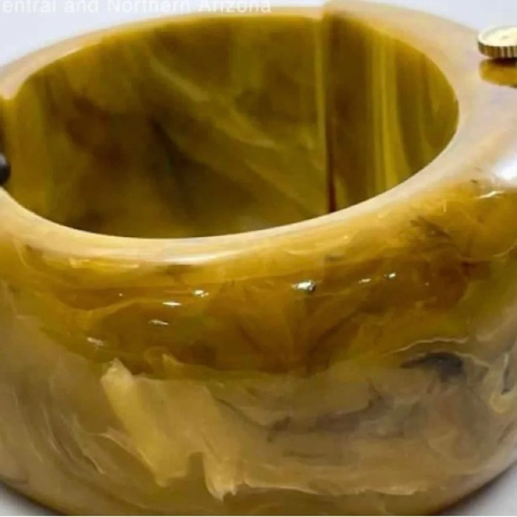 BAKELITE ENDURA Vintage 1940s Bangle Clamper Cuff Wristwatch RARE​ TESTED - Picture 2 of 8